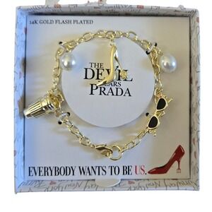 The Devil Wears Prada Charm Bracelet Womens OS Gold New 14K‎ Gold Flash Plated